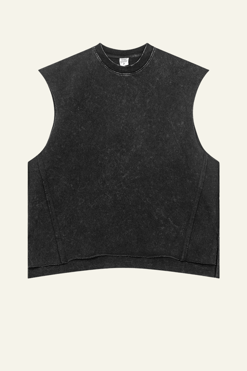 Men's Cotton 270 Heavyweight Washed Side Slit Tank Top