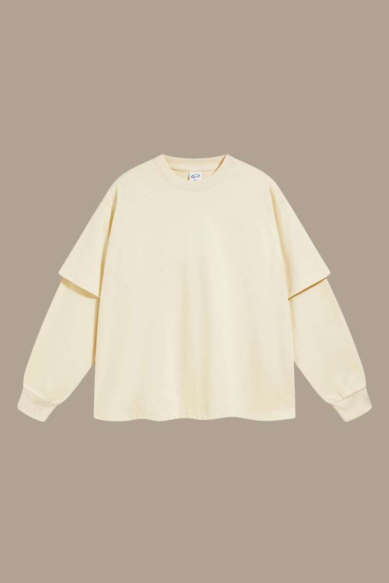 Men's Cotton Patchwork Faux Two-Piece Sweatshirt