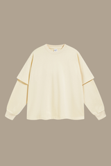 Men's Cotton Patchwork Faux Two-Piece Sweatshirt