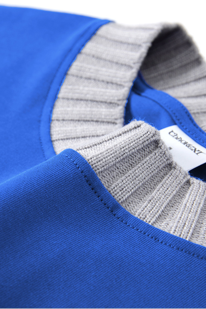 Women's 305g Cotton Colorblock Knit Boxy Crewneck Tee
