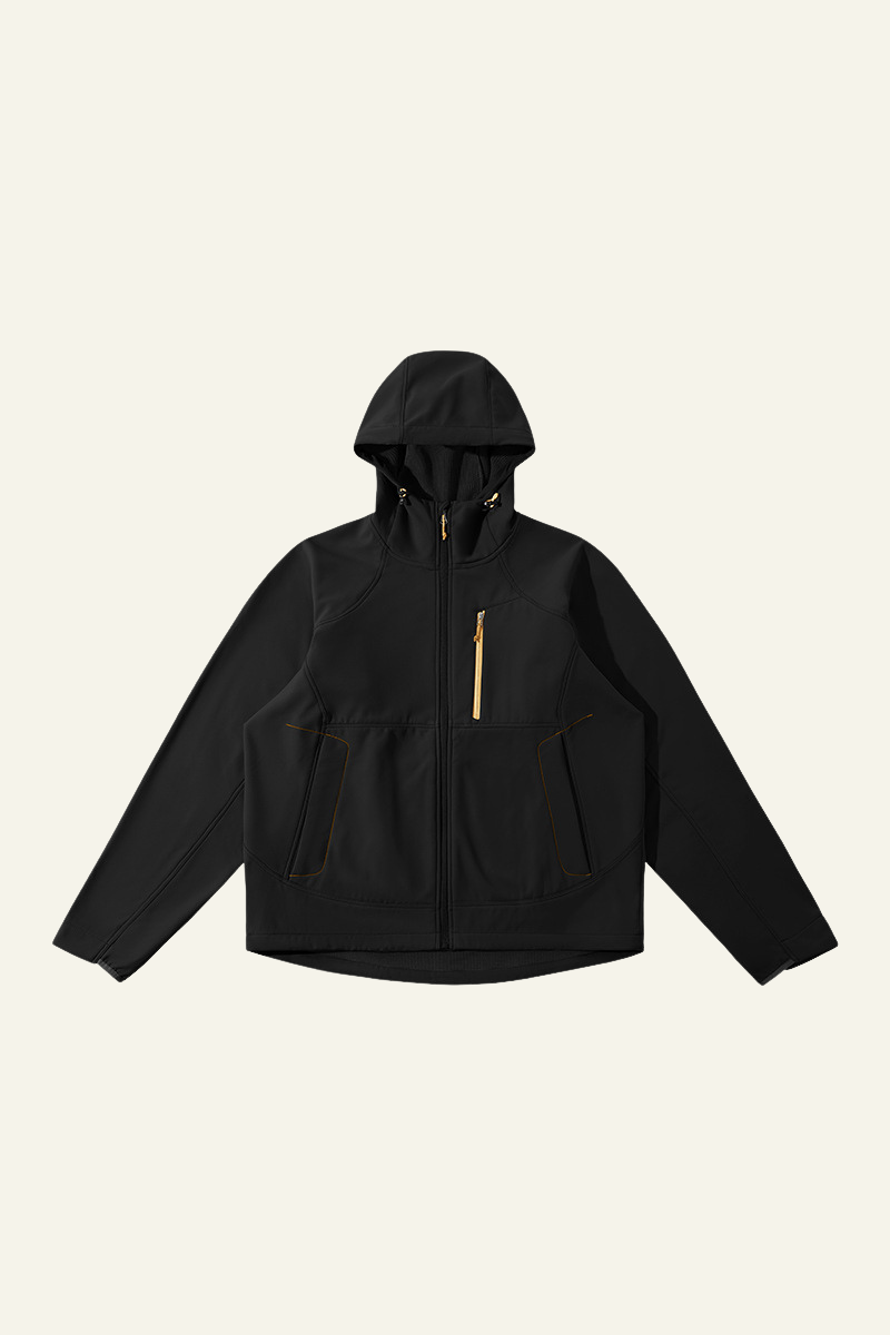 Men's Streetwear Fleece Lined Waterproof Hooded Jacket