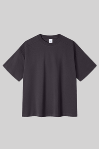 Men's Summer 220g Ribbed Crewneck Solid Set-in Quick Dry Tee