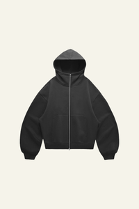 Men's  Streetwear Curved-Sleeve Boxy Hooded Jacket