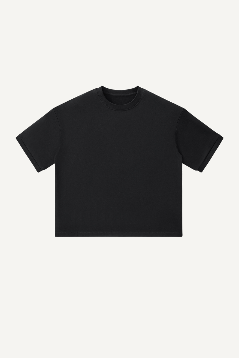 Men's 280g Cropped Oversized Crewneck Terry Cuff Vintage Tee