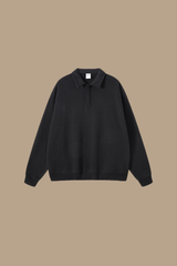 Men's Streetwear Polo Collar  Sweatshirt
