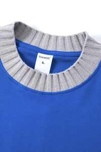 Women's 305g Cotton Colorblock Knit Boxy Crewneck Tee