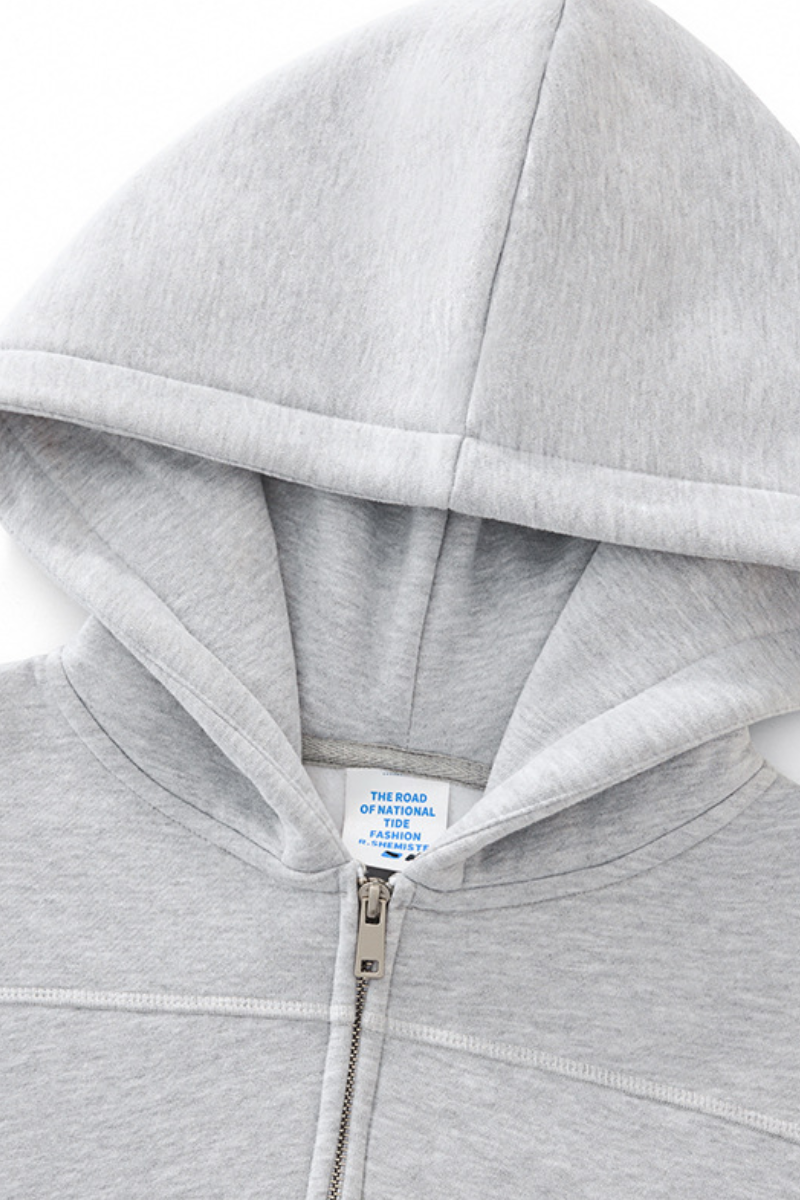 Men's Streetwear Contrast Stitch Hooded Jacket