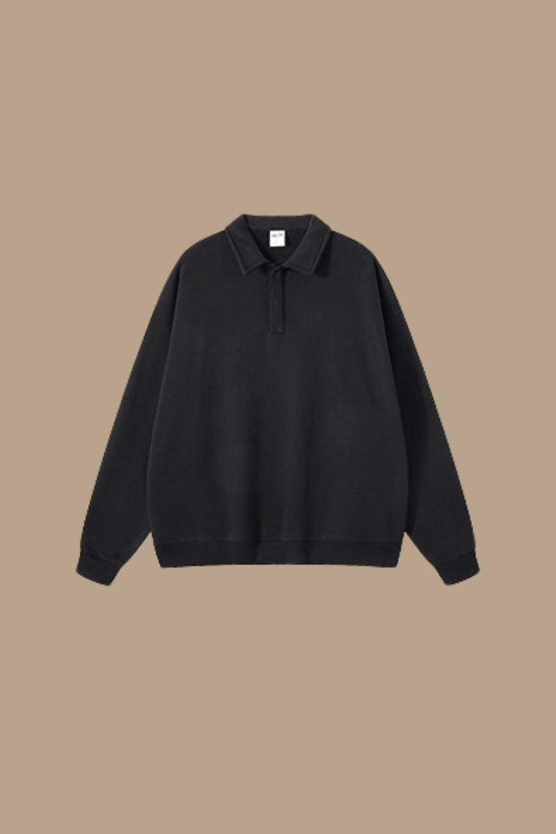 Women's Streetwear Polo Collar  Sweatshirt