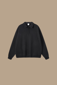 Women's Streetwear Polo Collar  Sweatshirt