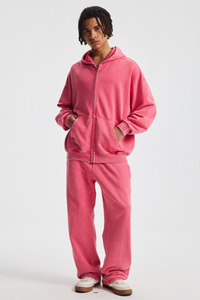 Men's Cotton Streetwear Set:Full Zipper Hooded Jacket  And Sweatpants
