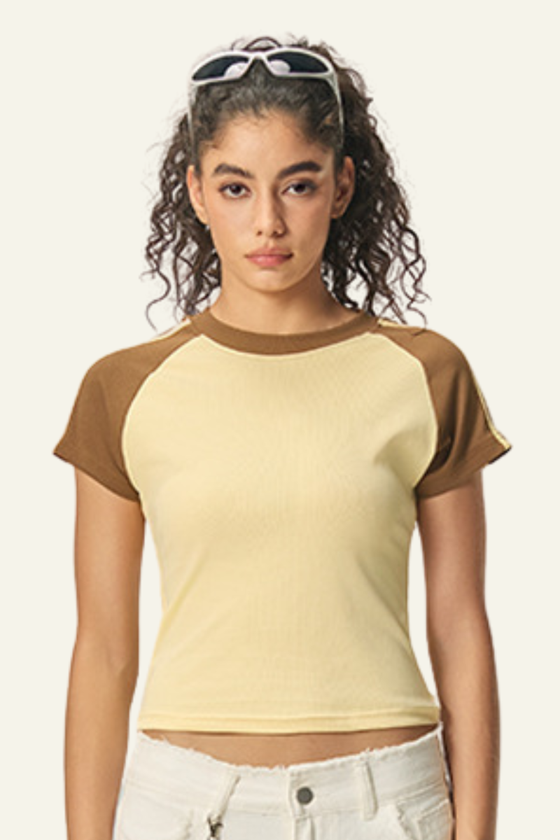 Women's Vintage Color Block Slim T-shirt