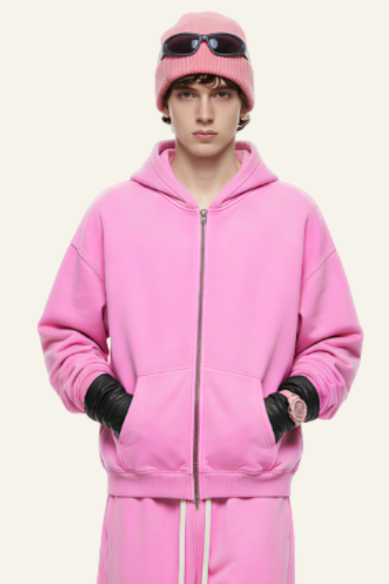 Men's Full Zipper Pocket Hooded Jacket