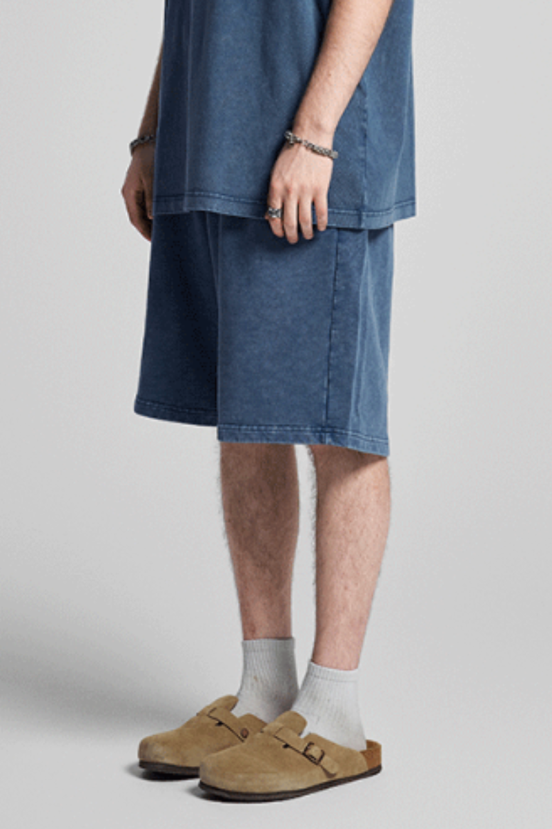 Men's Summer 320g Washed Batik Loose 9 Color Shorts