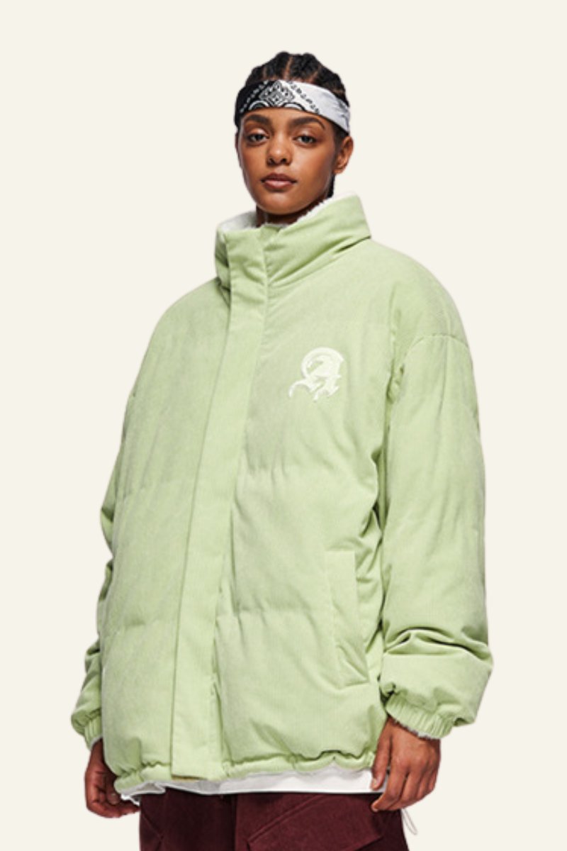 Women's Corduroy Warm Fleece-Lined Solid Color Jacket