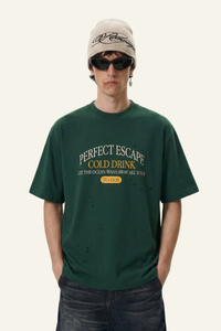 Mne's Streetwear Vintage  Distressed T-shirt