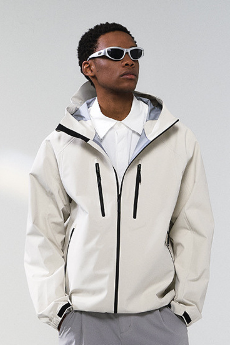 Men's Streetwear Color Block Outdoor Water-Resistant Jacket