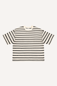 Men's Summer 205g Stripe Mesh Crewneck Tee