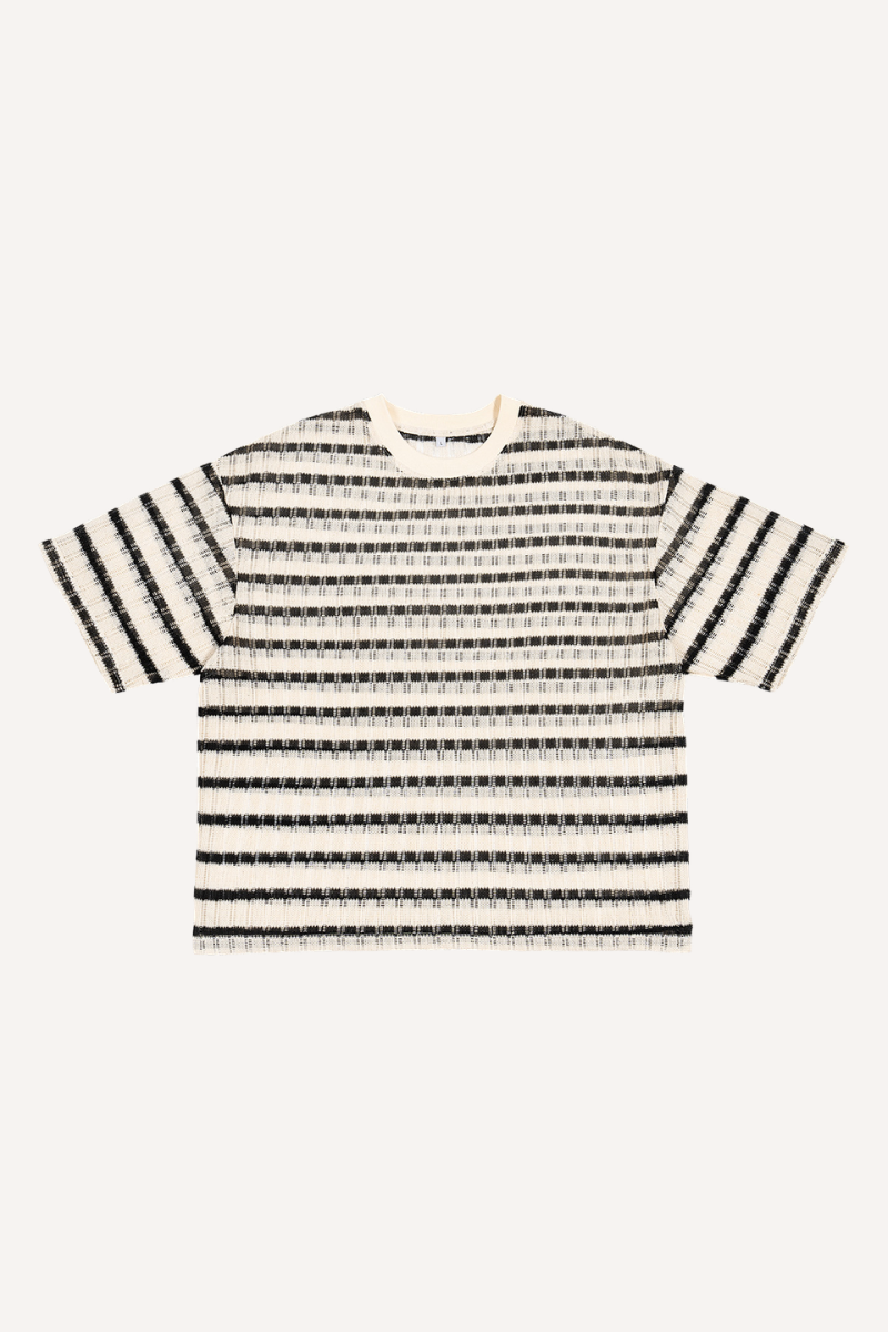 Men's Summer 205g Stripe Mesh Crewneck Tee