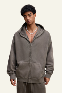 Men's Heavyweight Vintage Washed Cotton Hooded Jacket
