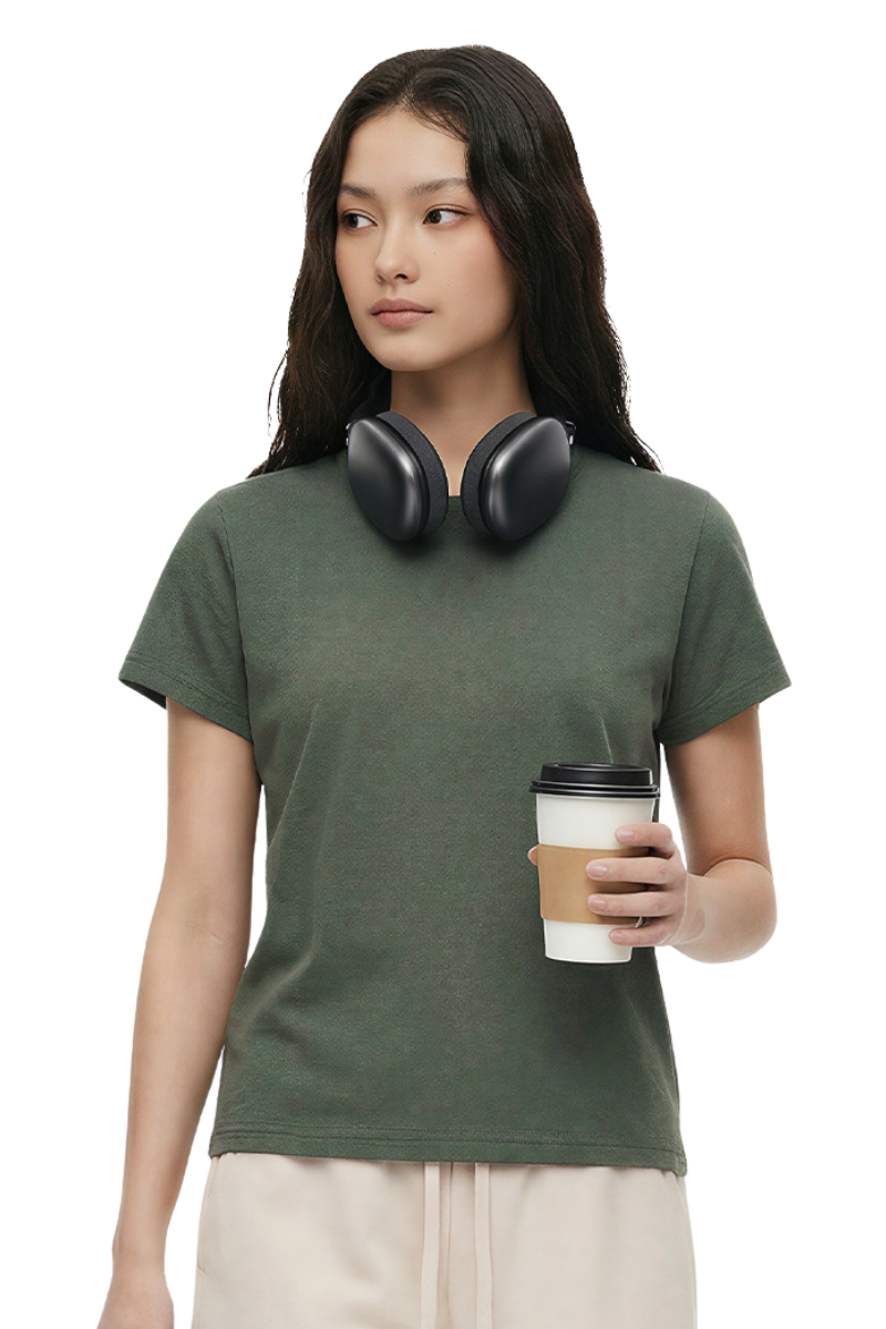 Women's Cotton Athletic Solid Minimalist T-shirt