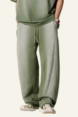 Men's Gradient-Colored Cotton Wide-Leg Pants.