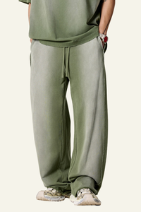 Men's Gradient-Colored Cotton Wide-Leg Pants.
