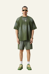Men's Streetwear Cotton Set:Sleeveless T-shirt And Short