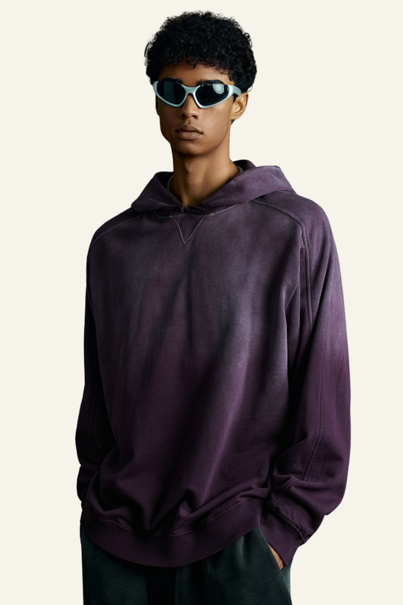 Men's Gradient Color Cotton Hoodie