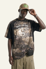 Men's Breathable Side Mesh Panelled Trendy Print T-Shirt