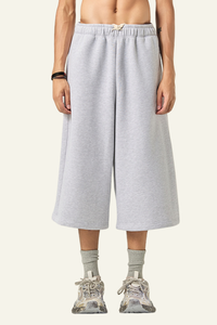 Men's Streetwear Drawstring  Seven-inch Wide Leg Pants.