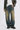 Men's Chain Rhinestone Washed Blue Yellow Fade Wide Jeans