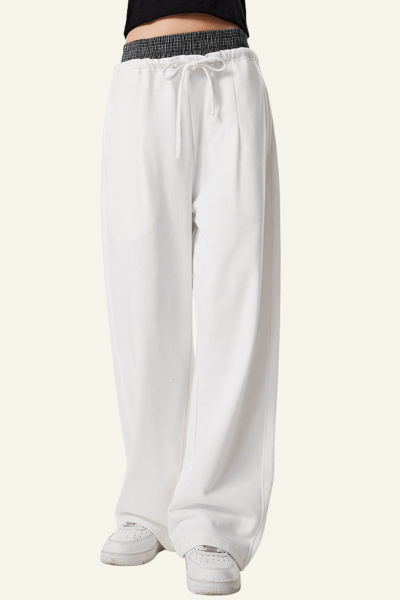 Women's Double-Waistband Straight Leg pants.