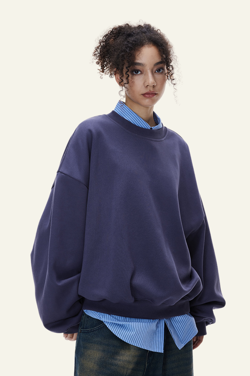 Women's Crewneck Curved Sleeve Pullover