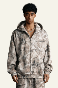 Men's Camouflage With Fleece Lining  Hooded Jacket