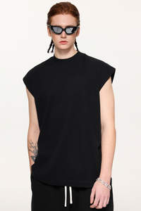 Men's Summer 230g Cotton High Neck Loose Tank