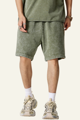 Men's Cotton Streetwear Color-Block Vintage Patchwork Shorts