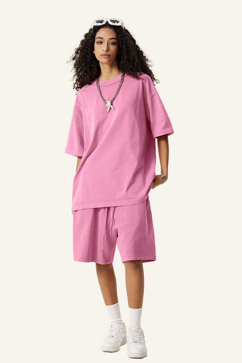 Women's Cotton Streetwear Set:T-Shirt & Short