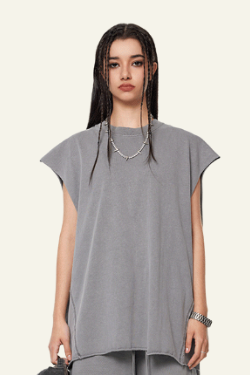 Women's Cotton 270 Heavyweight Washed Side Slit Tank Top