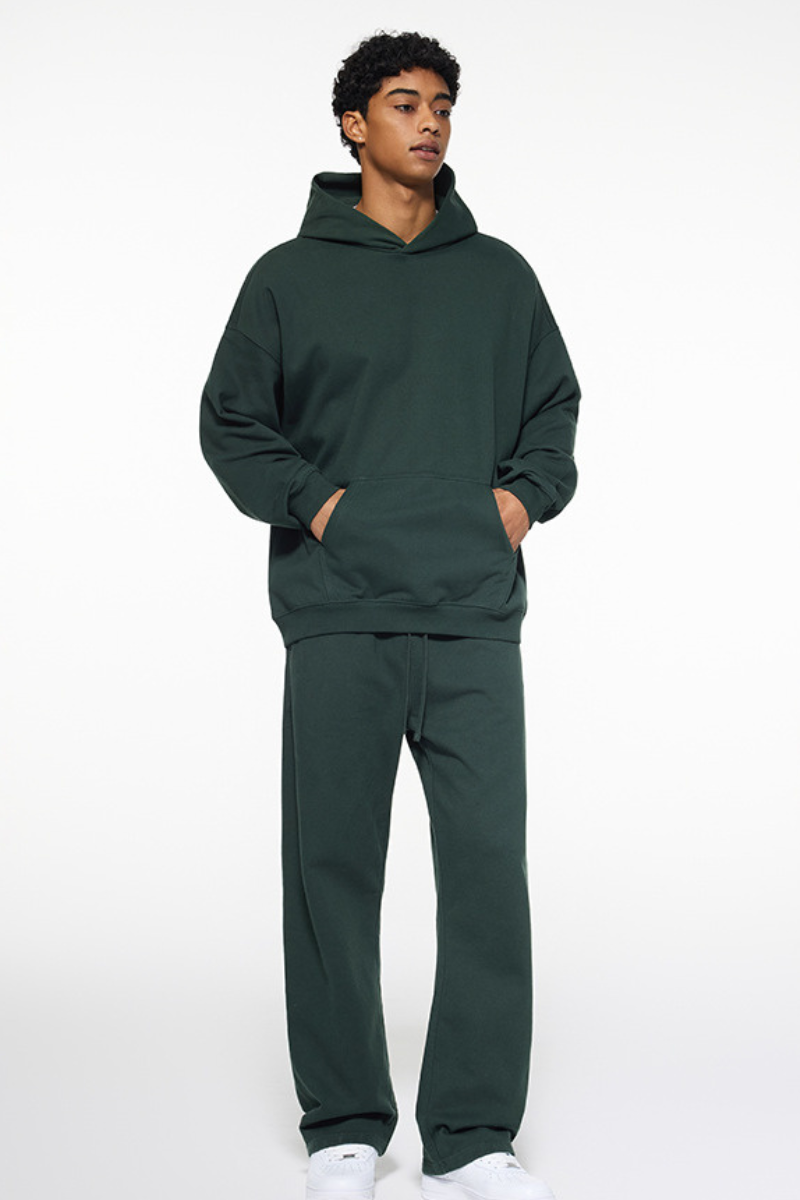 Men's Fall Winter 430g Terry Drawstring Hoodie Set