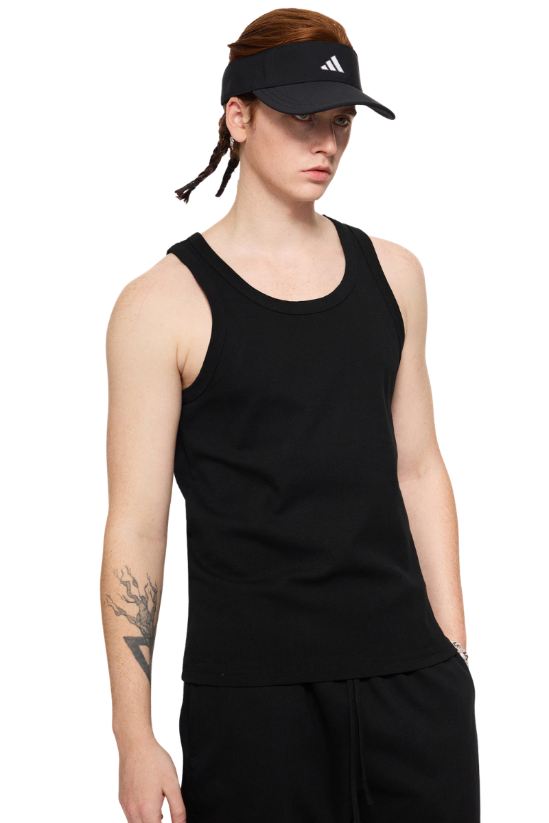Men's Summer 315g Heavy Cotton Solid Ribbed Tank