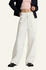 Women's Streetwear Lyocell Double-Waisted Wide Leg Pants