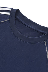 Men's Cotton Streetwear Color-blocked Patchwork T-shirt