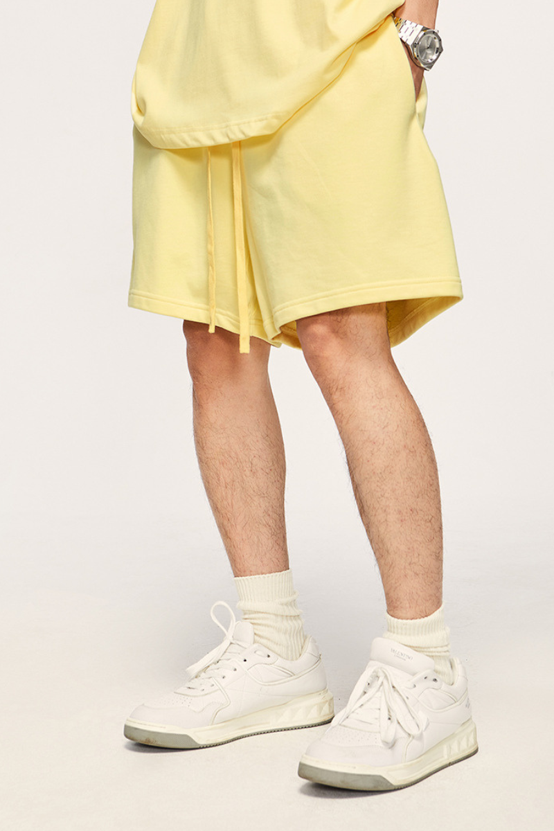 Men's  Cotton Streetwear Drawstring Solid Shorts