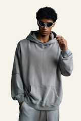 Men's Cotton Vintage Faux-Two-Piece Hoodie.