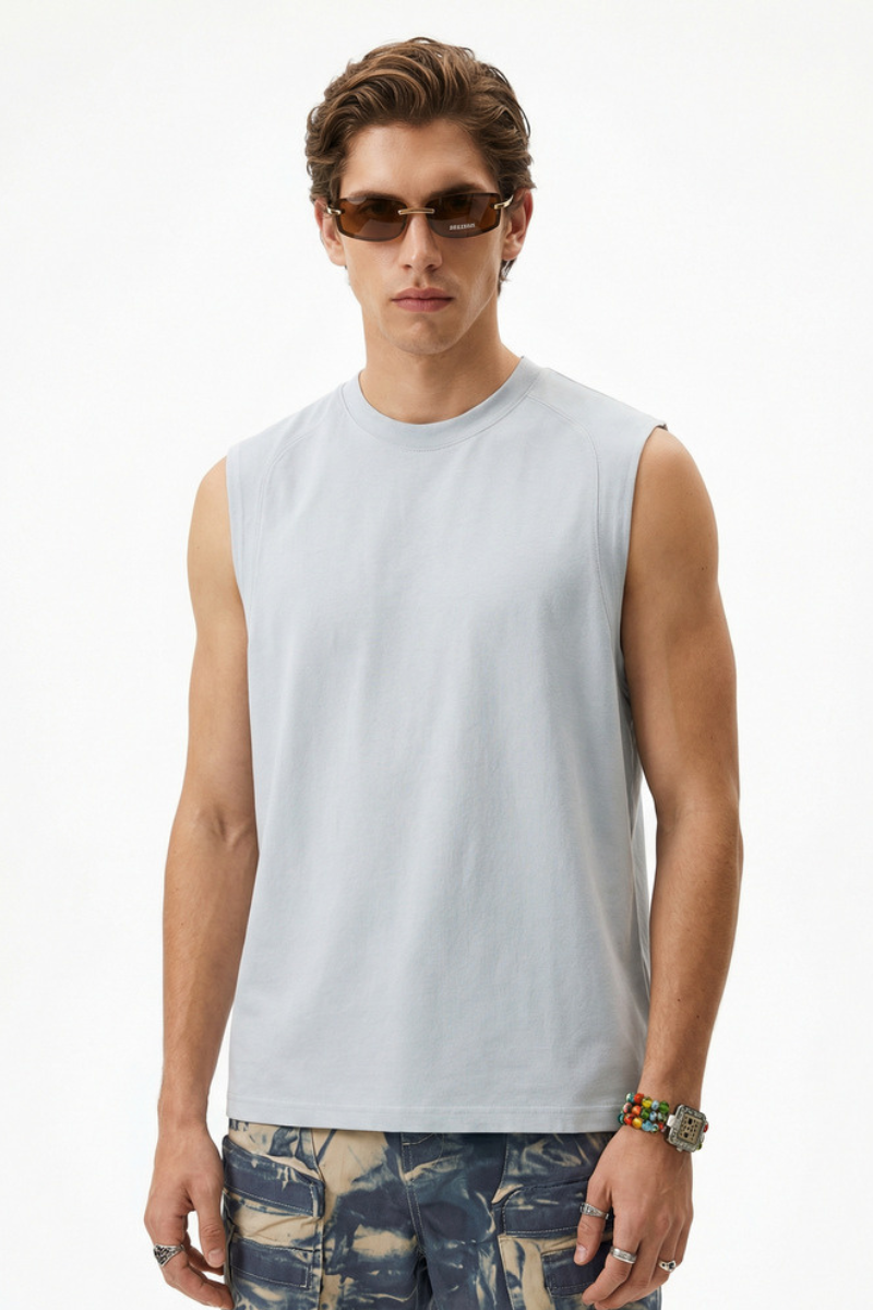 Men's High Elasticity 220g Raglan Sleeveless Tank Top