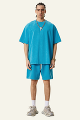 Men's Cotton Dopamine Set: T-shirt And Athletic Wear Short