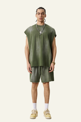 Men's Vintage Gradient Cotton Set:T-shirt And Short