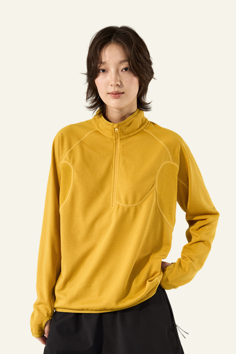 Women's  Lightweught Half-zipper Stand-collar Pullover