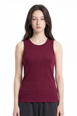 Women's Summer 430g Heavy Ribbed Solid Sleeveless Tank
