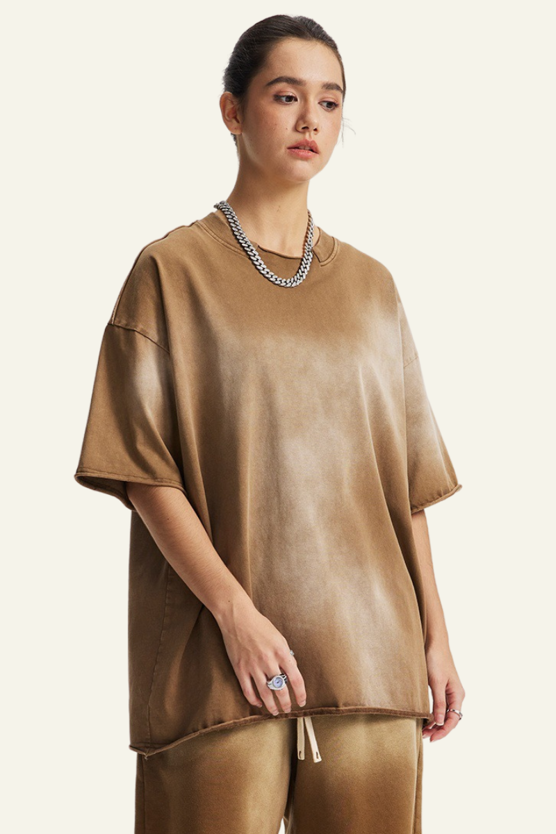 Women's Cotton Streetwear Washed Vintage  T-shirt